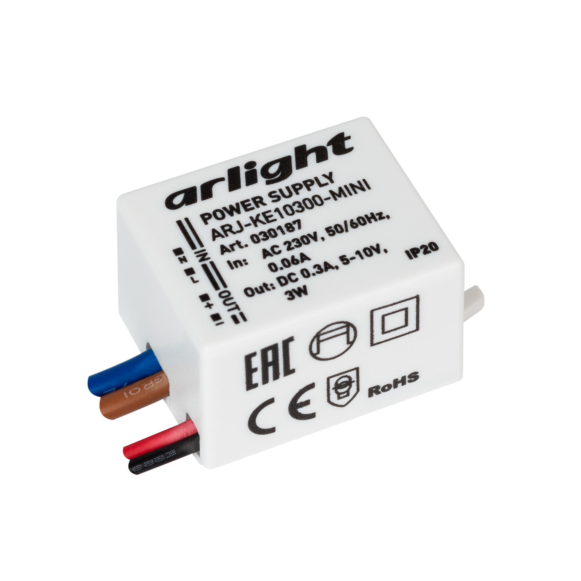 Блок питания ARJ-KE10300-MINI (3W, 300mA) 030187 - Arlight