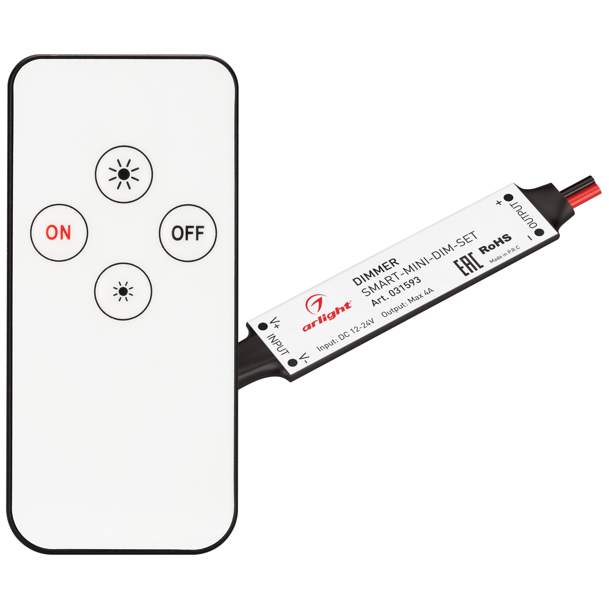 Диммер SMART-MINI-DIM-SET (12-24V, 1x4A, ПДУ 4кн, IR) 031593 - Arlight