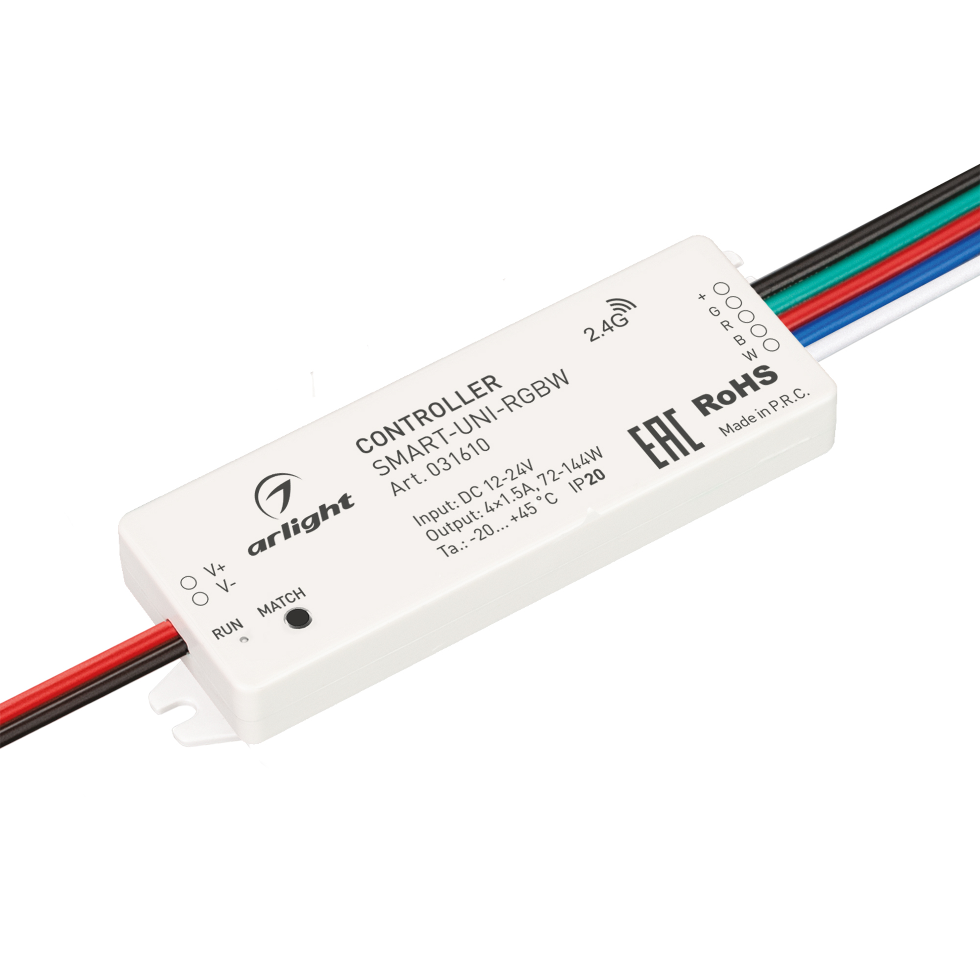 Контроллер SMART-UNI-RGBW (12-24V, 4x1.5A, 2.4G) 031610 - Arlight