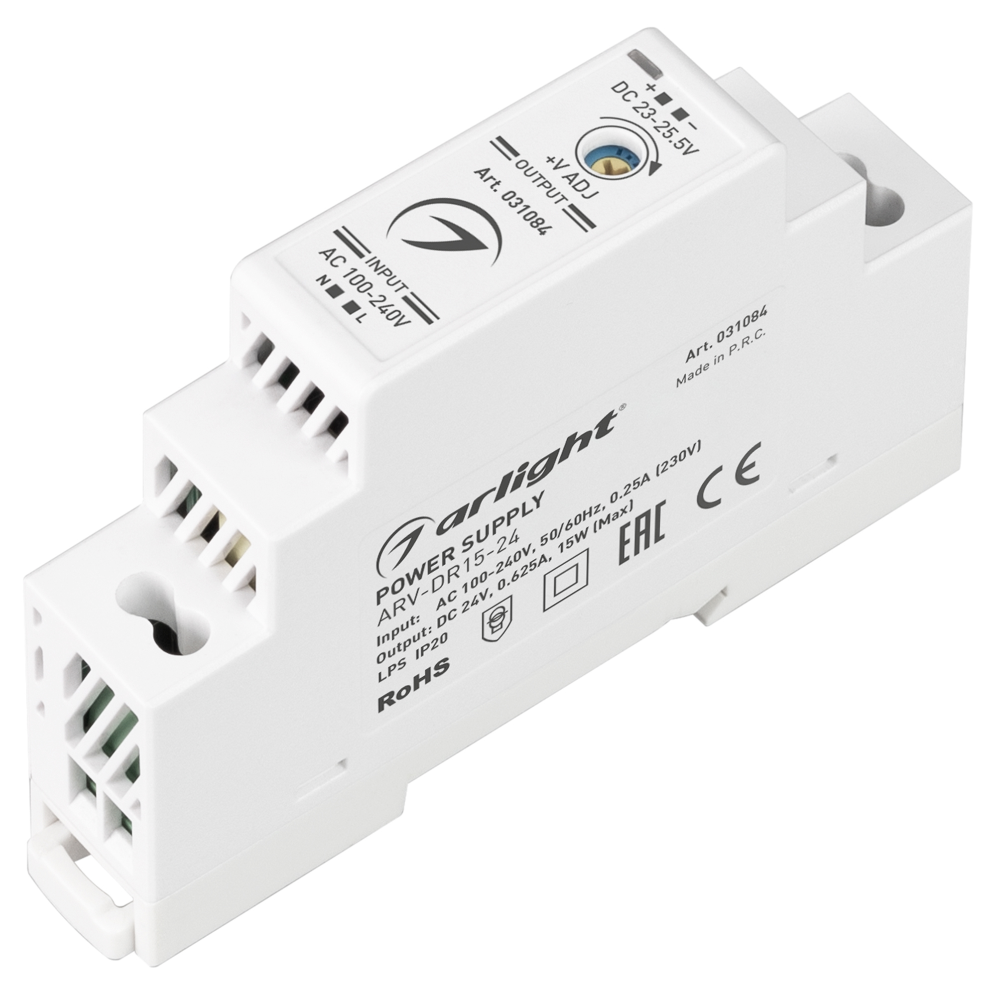 Блок питания ARV-DR15-24 (24V, 0.63A, 15W) 031084 - Arlight