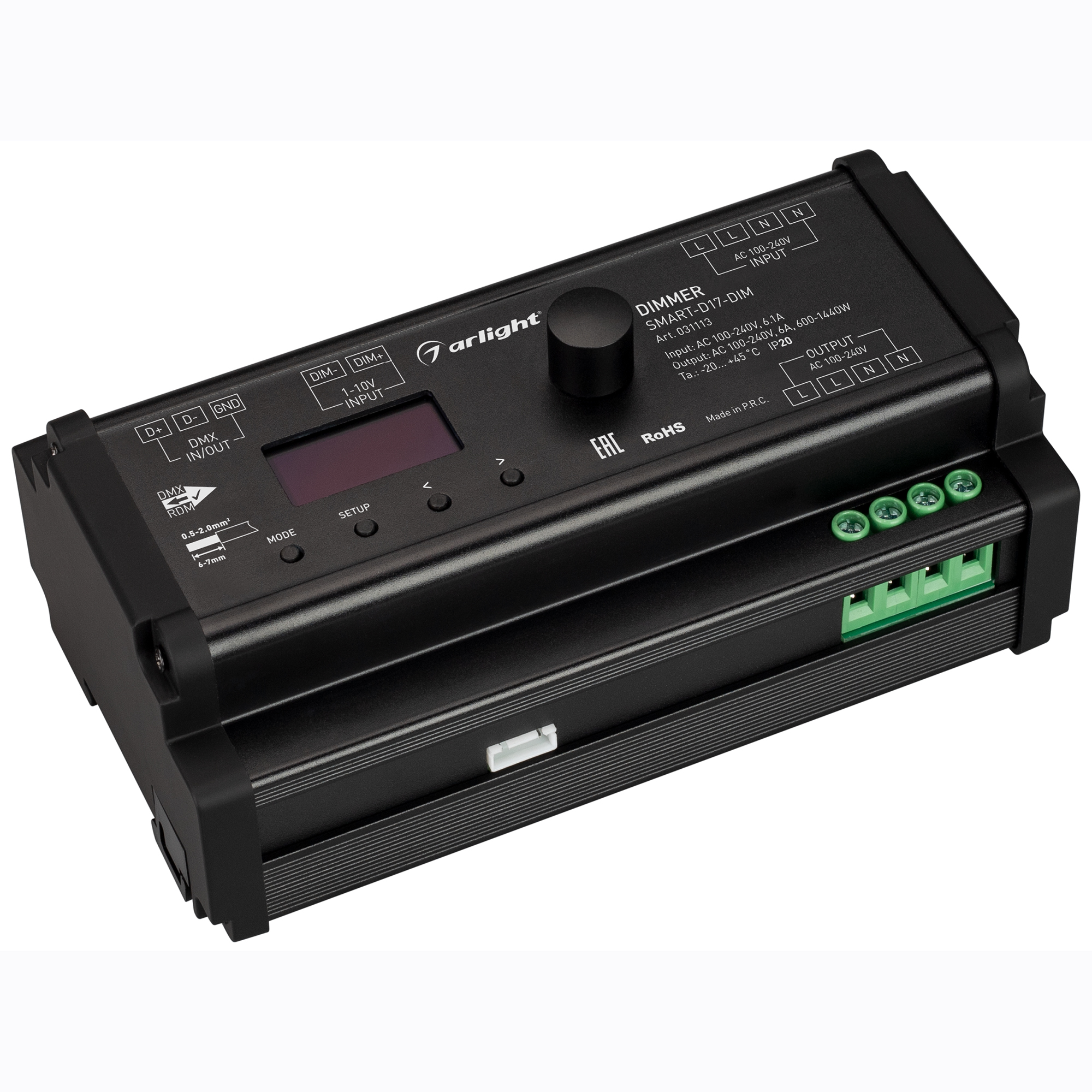 Диммер SMART-D17-DIM (230V, 6A, TRIAC, DIN, 2.4G) 031113 - Arlight