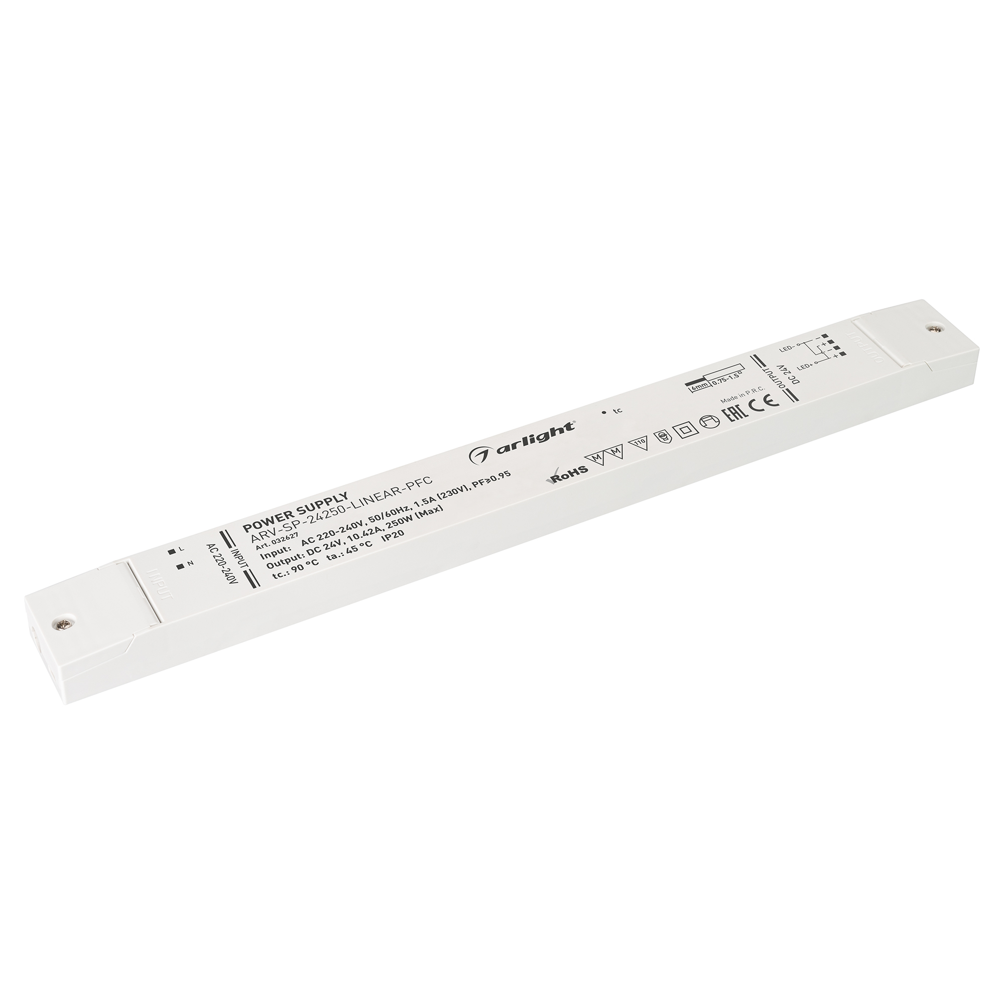 Блок питания ARV-SP-24250-LINEAR-PFC (24V, 10.42A, 250W) 032627 - Arlight