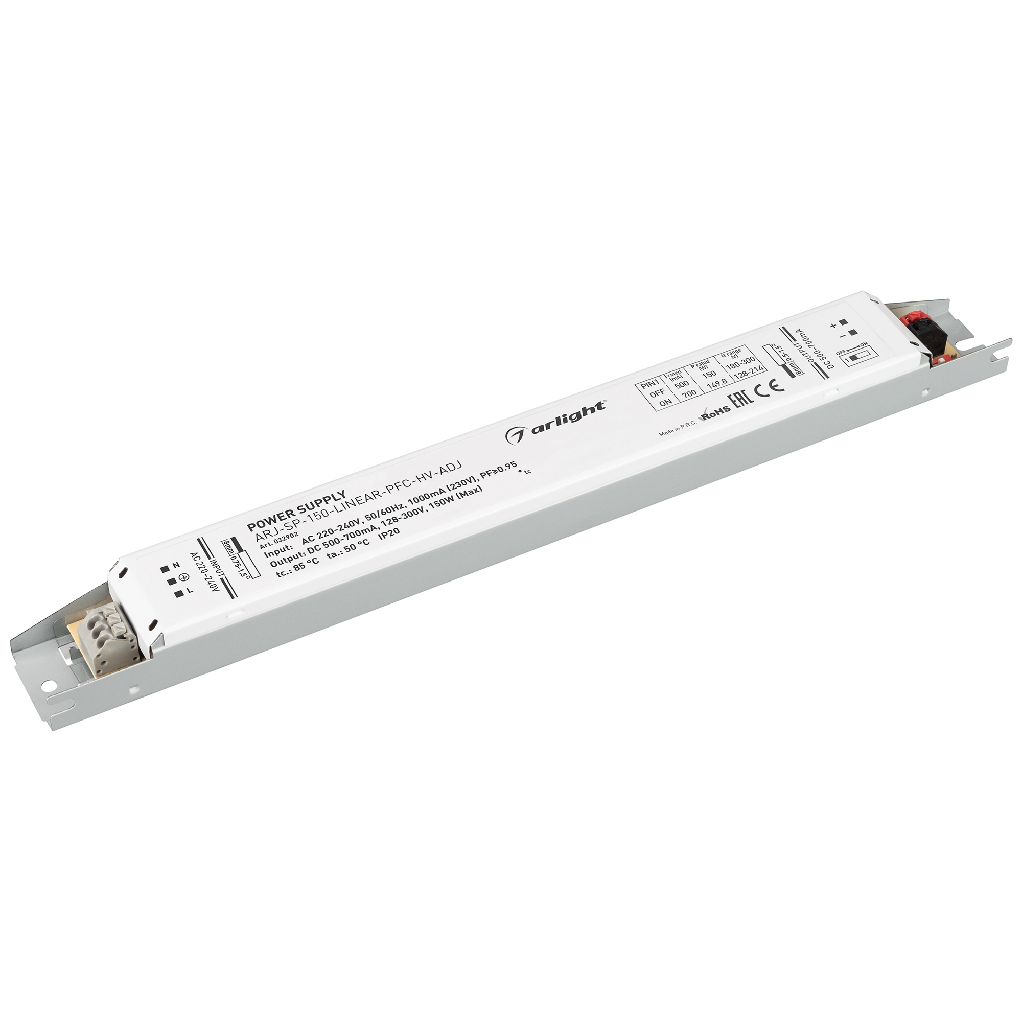 Блок питания ARJ-SP-150-LINEAR-PFC-HV-ADJ (150W, 500-700mA) 032902 - Arlight