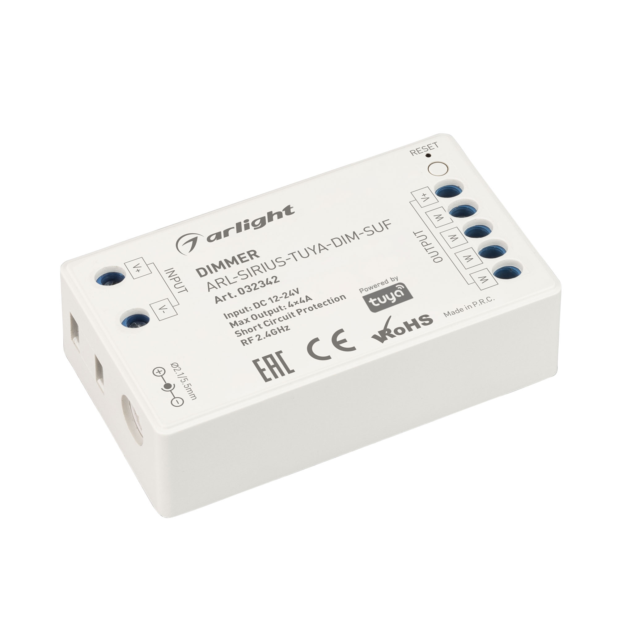 Диммер ARL-SIRIUS-TUYA-DIM-SUF (12-24V, 4x4A, 2.4G) 032342 - Arlight