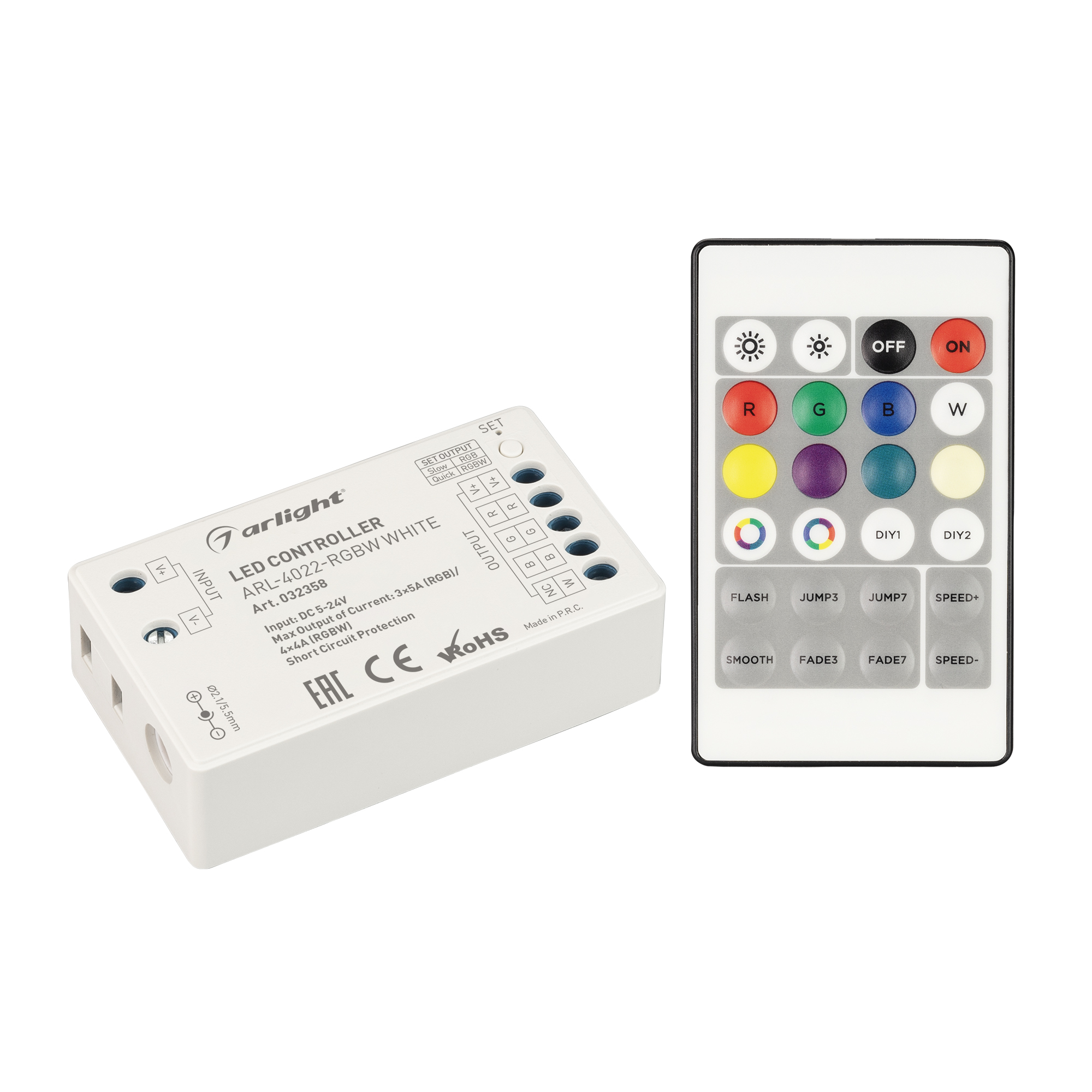 Контроллер ARL-4022-RGBW White (5-24V, 4x4A, ПДУ 24кн, RF) 032358 - Arlight