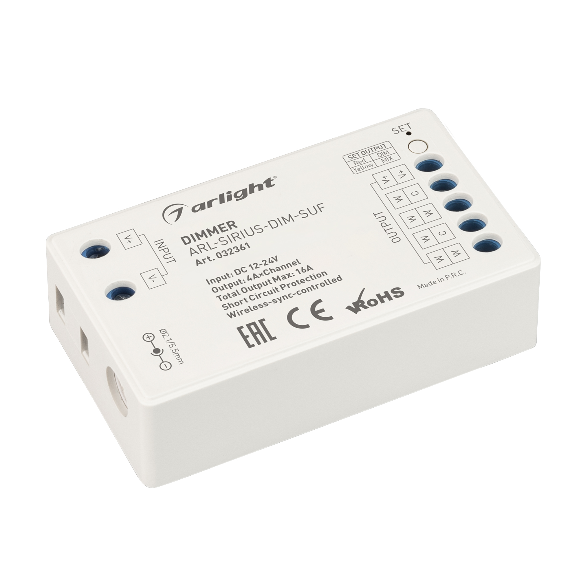 Диммер ARL-SIRIUS-DIM-SUF (12-24V, 4x4A, 2.4G) 032361 - Arlight