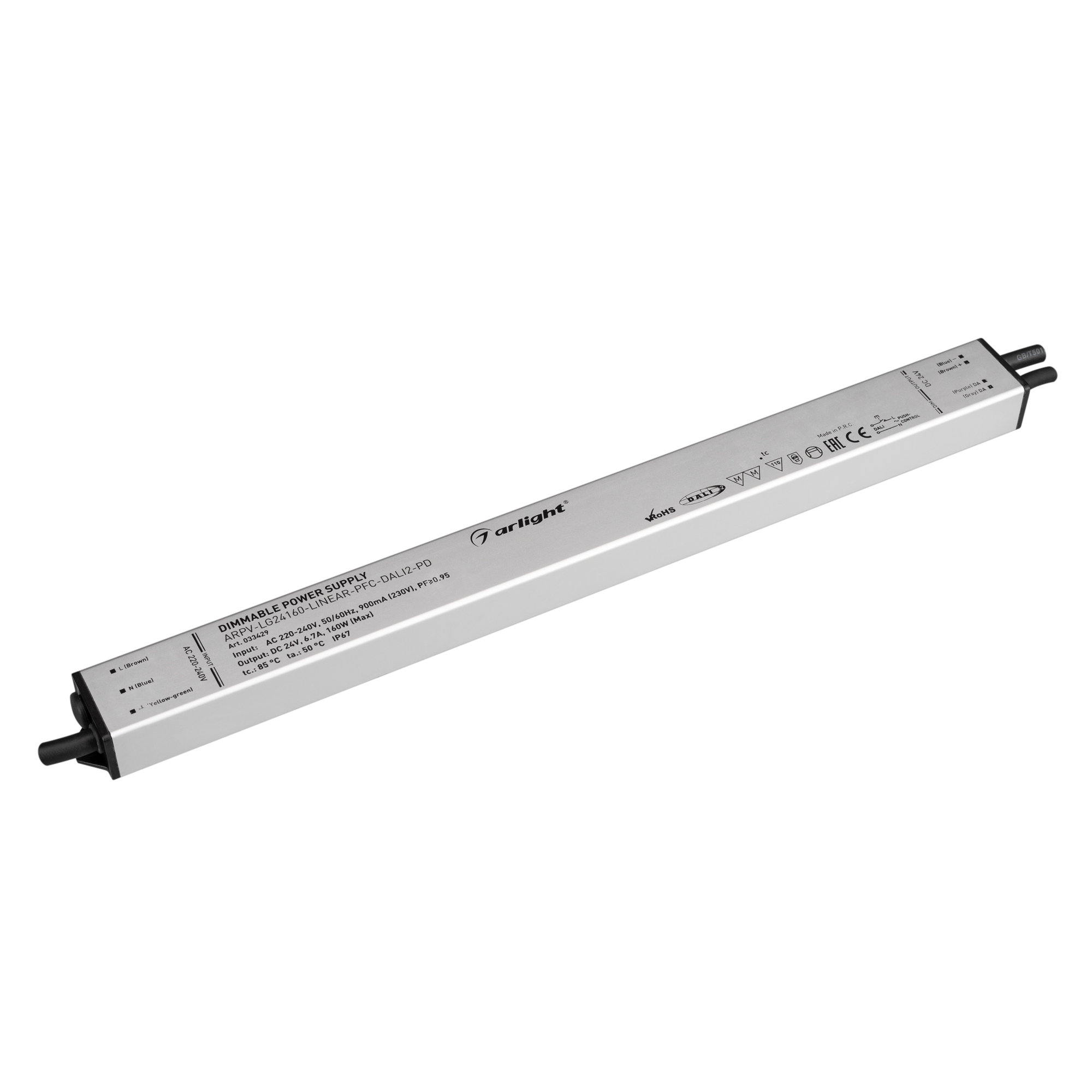 Блок питания ARPV-LG24160-LINEAR-PFC-DALI2-PD (24V, 6.7A, 160W) 033429 - Arlight