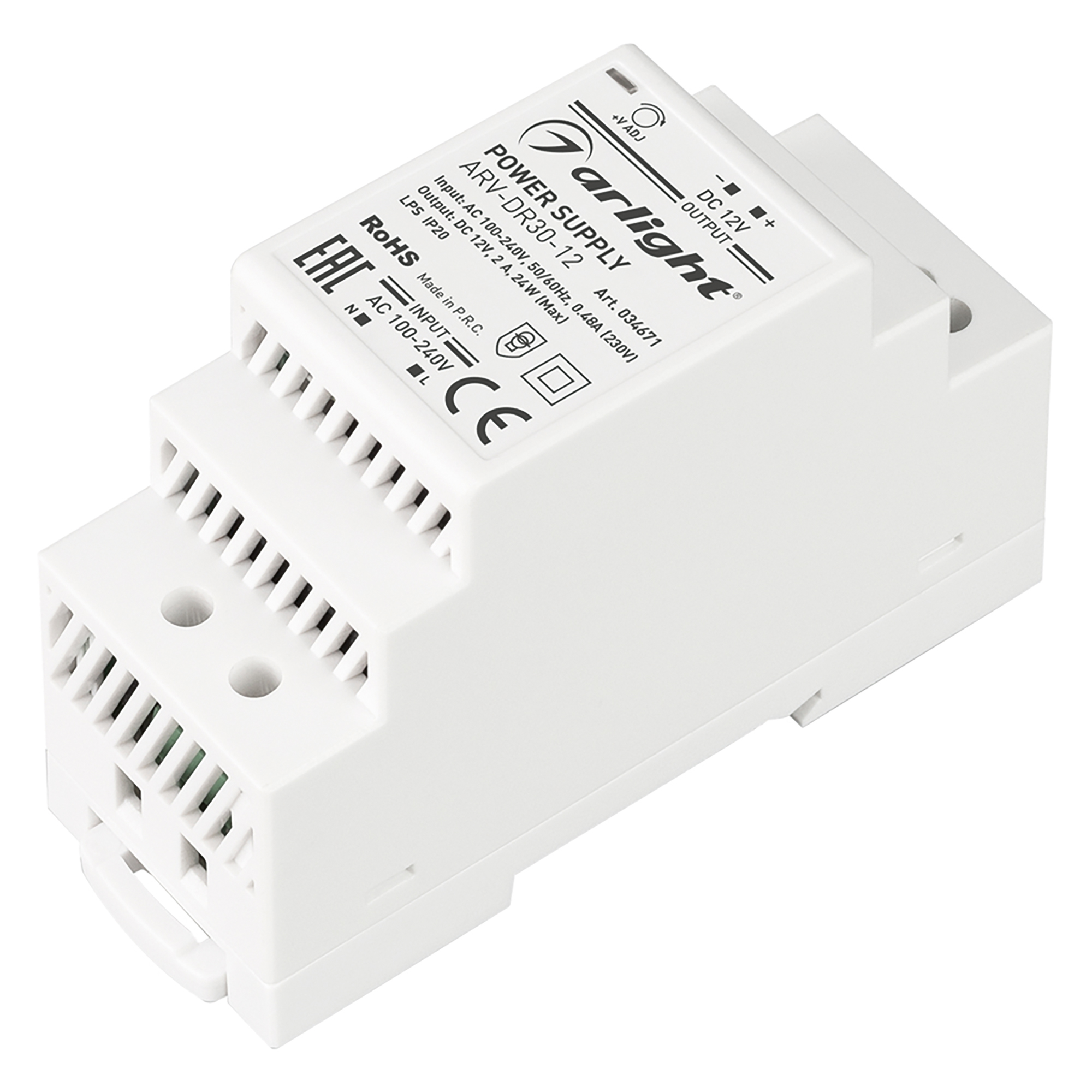 Блок питания ARV-DR30-12 (12V, 2A, 24W) 034671 - Arlight