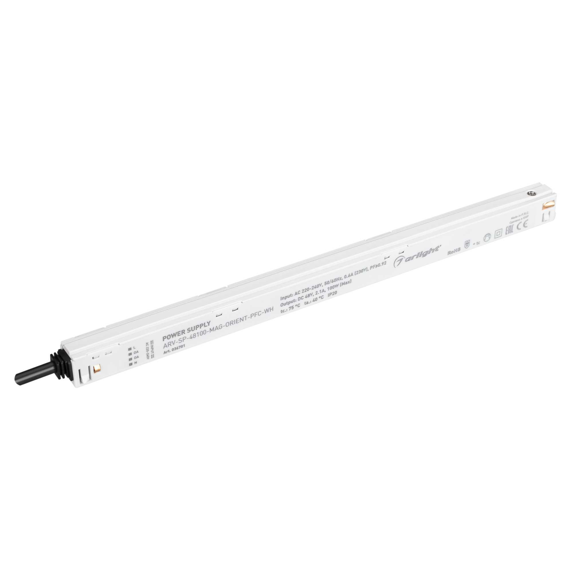 Блок питания ARV-SP-48100-MAG-ORIENT-PFC-WH (48V, 2.1A, 100W) 036701 - Arlight