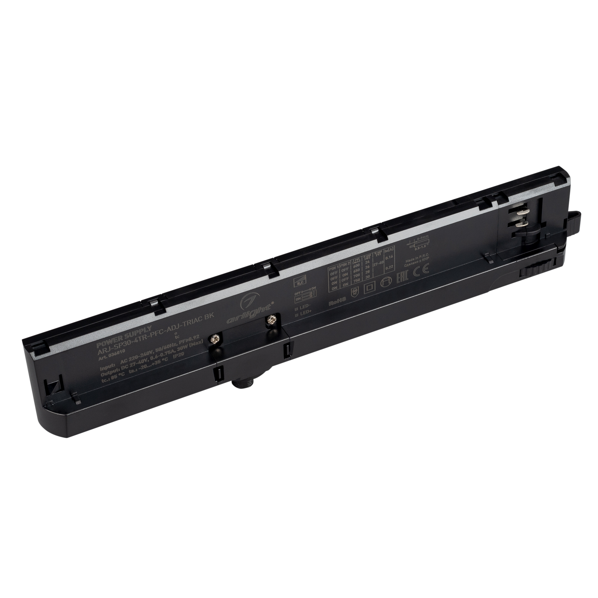 Блок питания ARJ-SP30-4TR-PFC-ADJ-TRIAC BK (30W, 0.6-0.75A, 27-40V) 036810 - Arlight