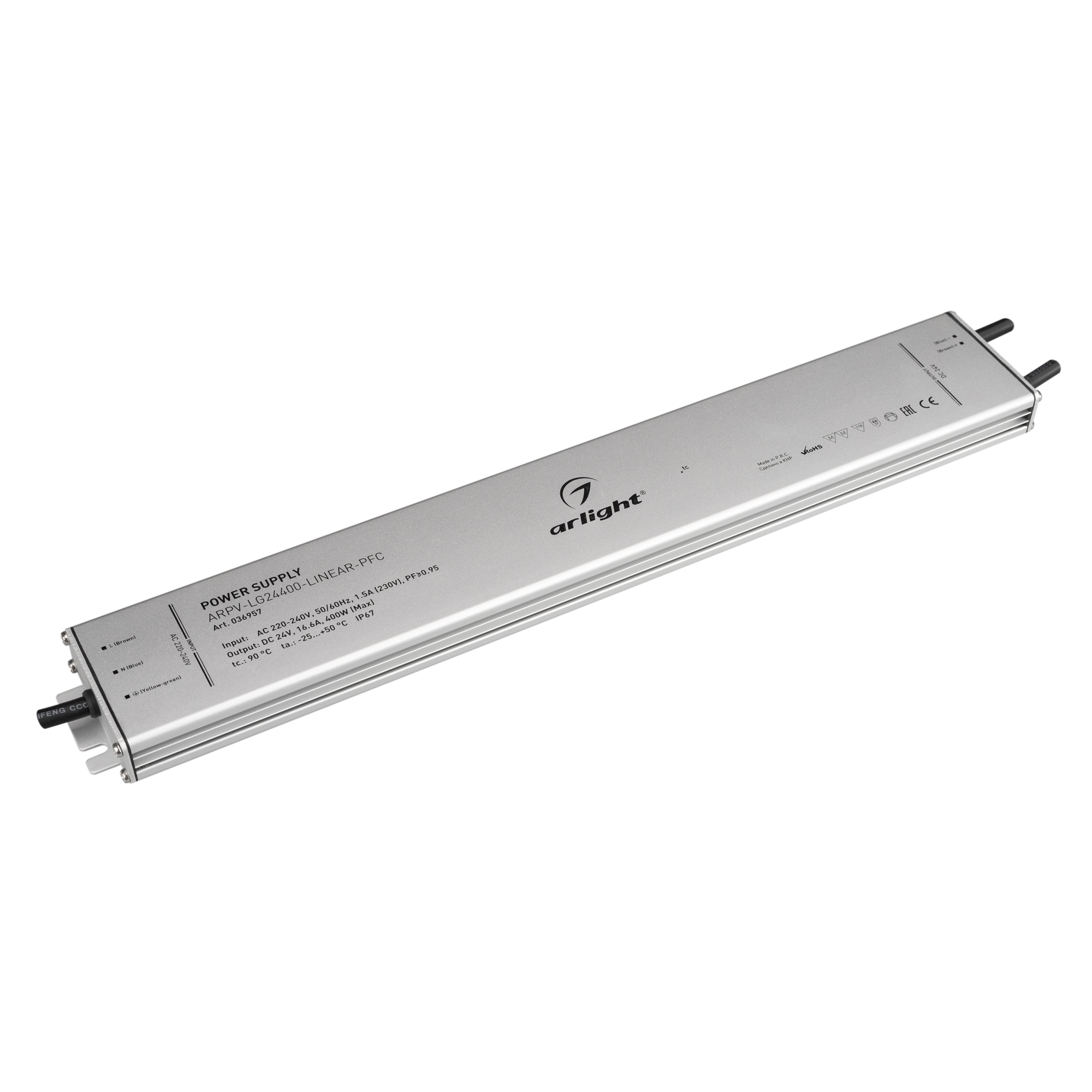Блок питания ARPV-LG24400-LINEAR-PFC (24V, 16.6A, 400W) 036957 - Arlight