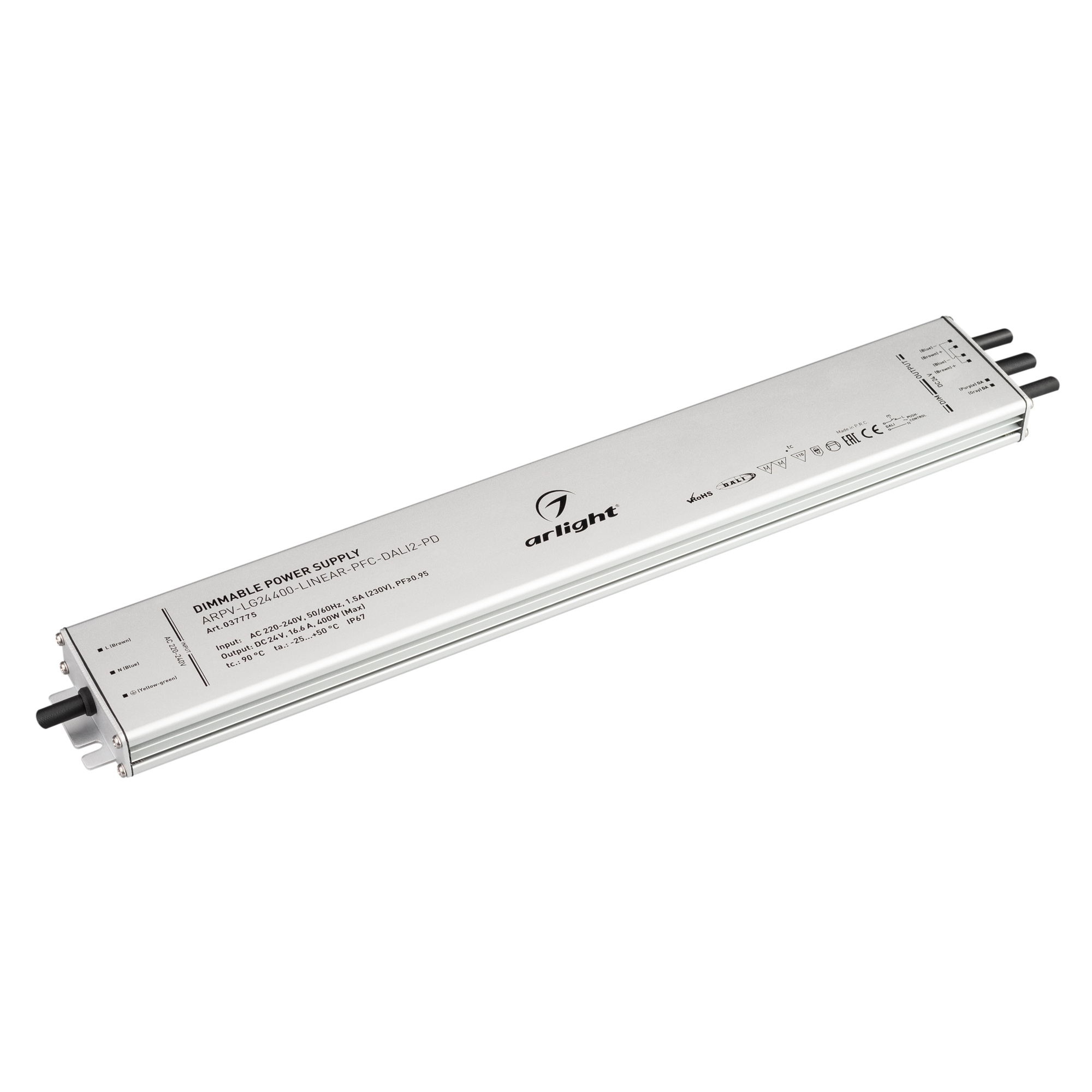 Блок питания ARPV-LG24400-LINEAR-PFC-DALI2-PD (24V, 16.7A, 400W) 037775 - Arlight