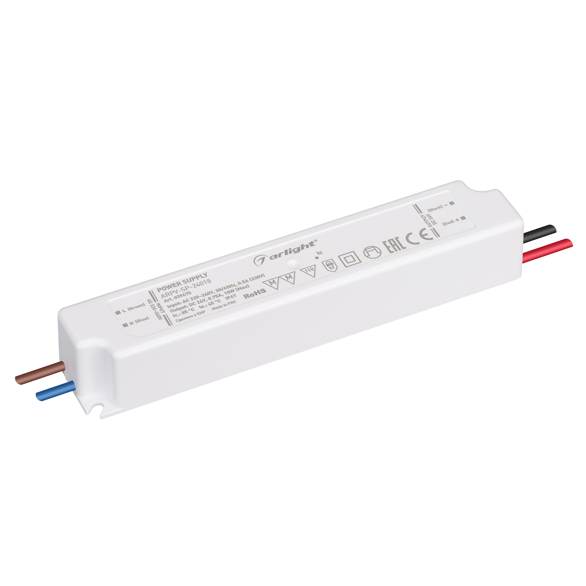 Блок питания ARPV-SP-24018 (24V, 0.75A, 18W) 039675 - Arlight