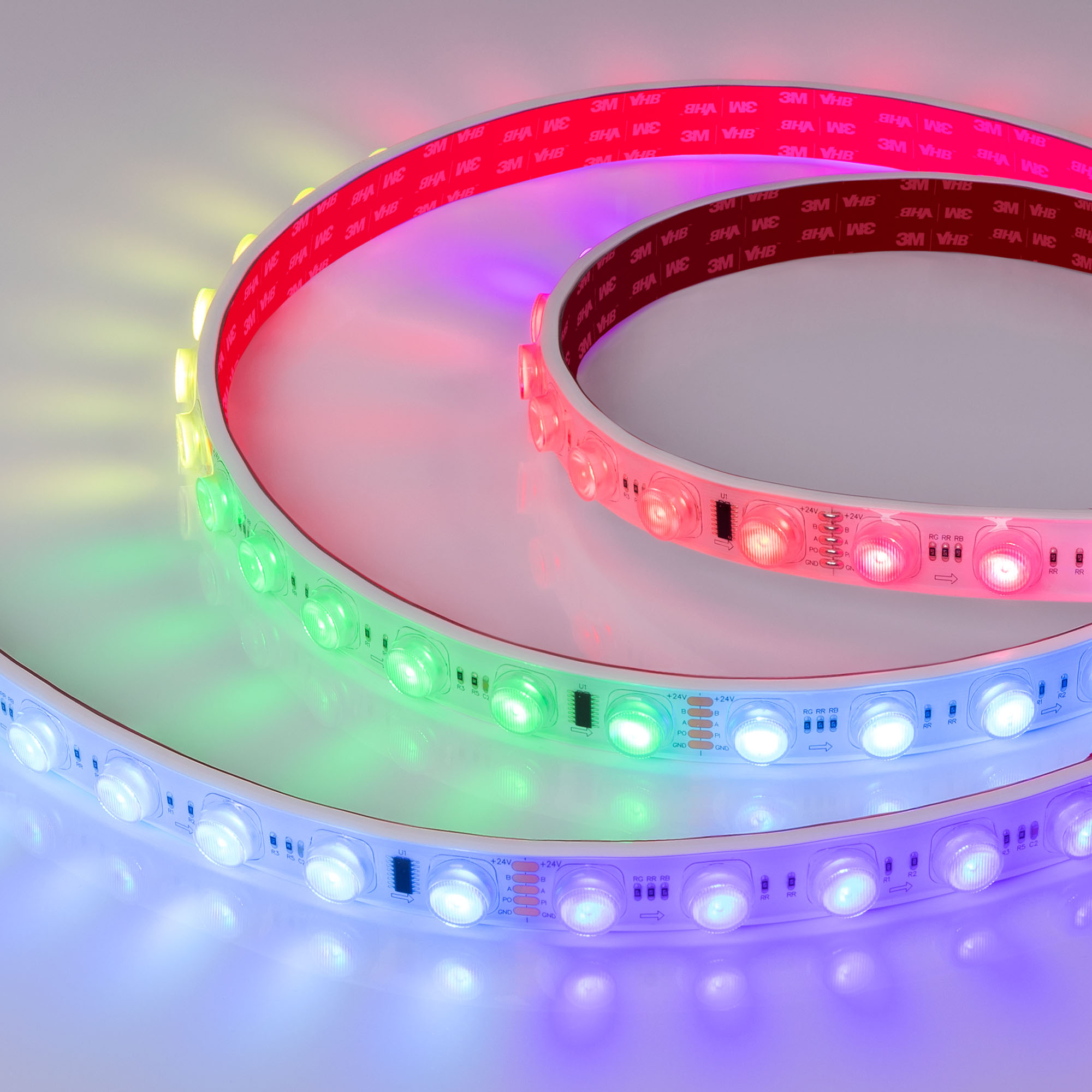 Лента герметичная DMX-FLT-PS-S36-23mm 24V RGB-PX6 (20 W/m, IP67, 30deg, 5m) 038297 - Arlight
