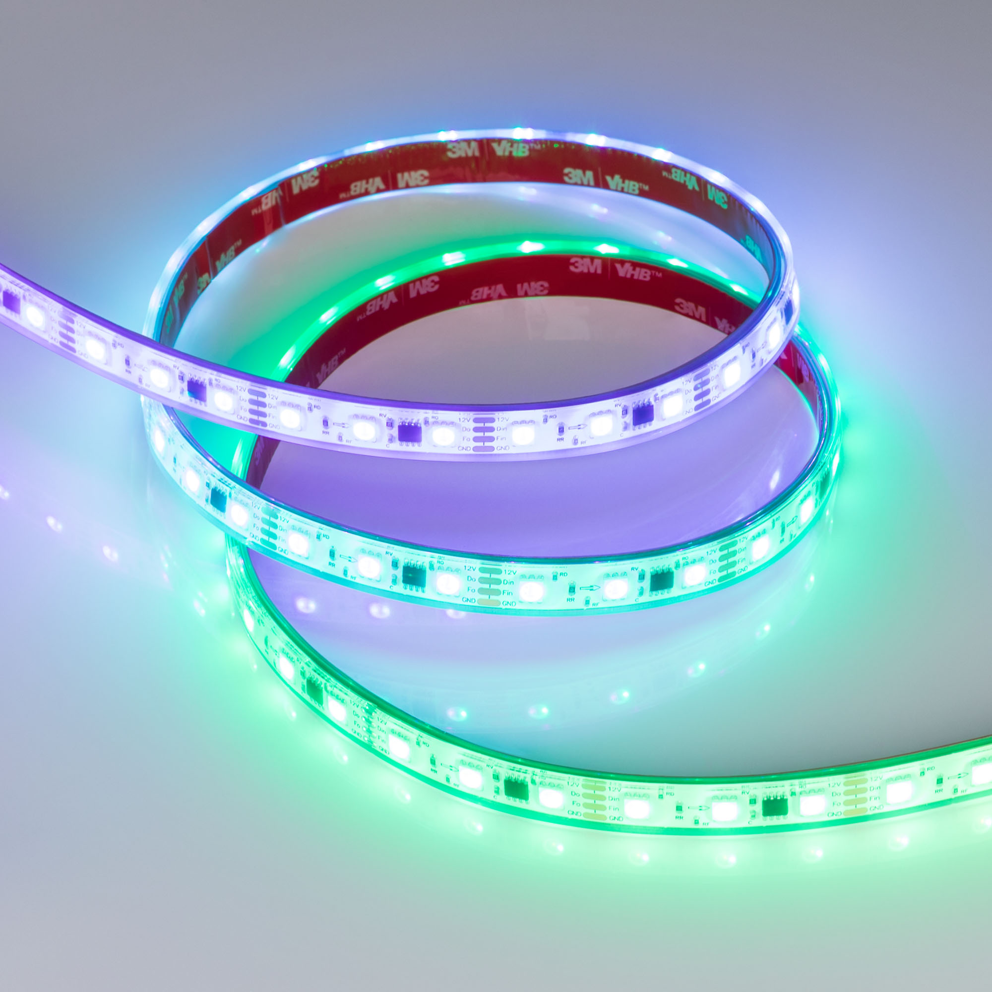 Лента герметичная SPI-PFS-B60-12mm 12V RGB-PX3-BPT (12 W/m, IP68, 5060, 5m) 039177 - Arlight