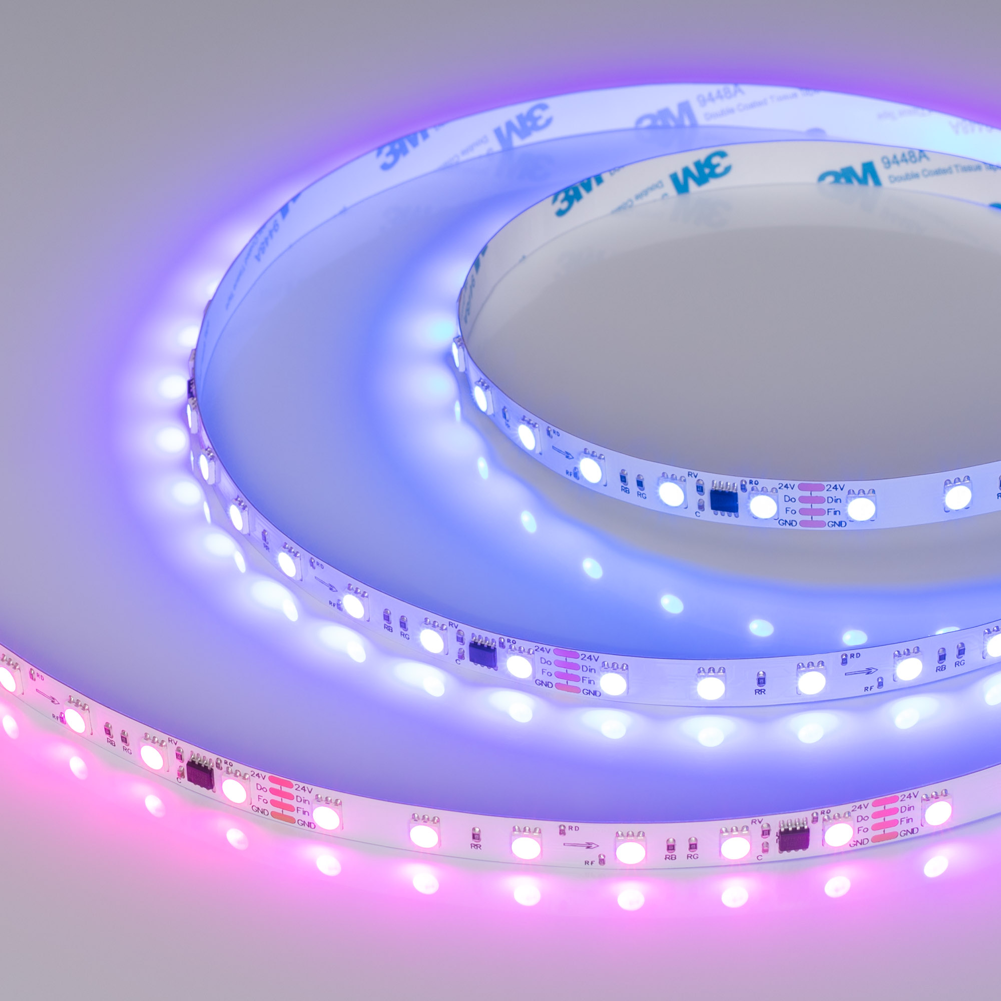 Лента SPI-B60-10mm 24V RGB-PX6-BPT (12 W/m, IP20, 5060, 5m) 039180 - Arlight