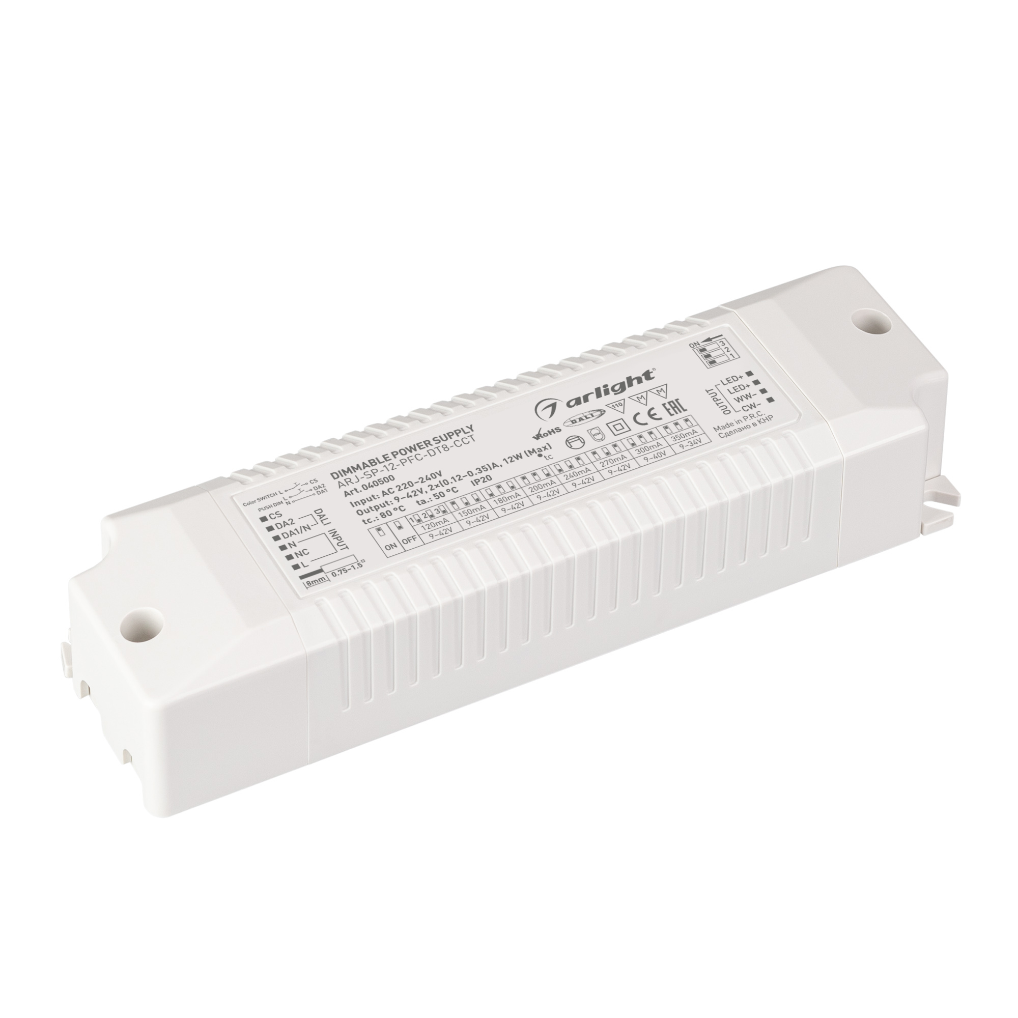 Блок питания ARJ-SP-12-PFC-DT8-ССT (12W, 9-42V, 0.12-0.35А) 040500 - Arlight