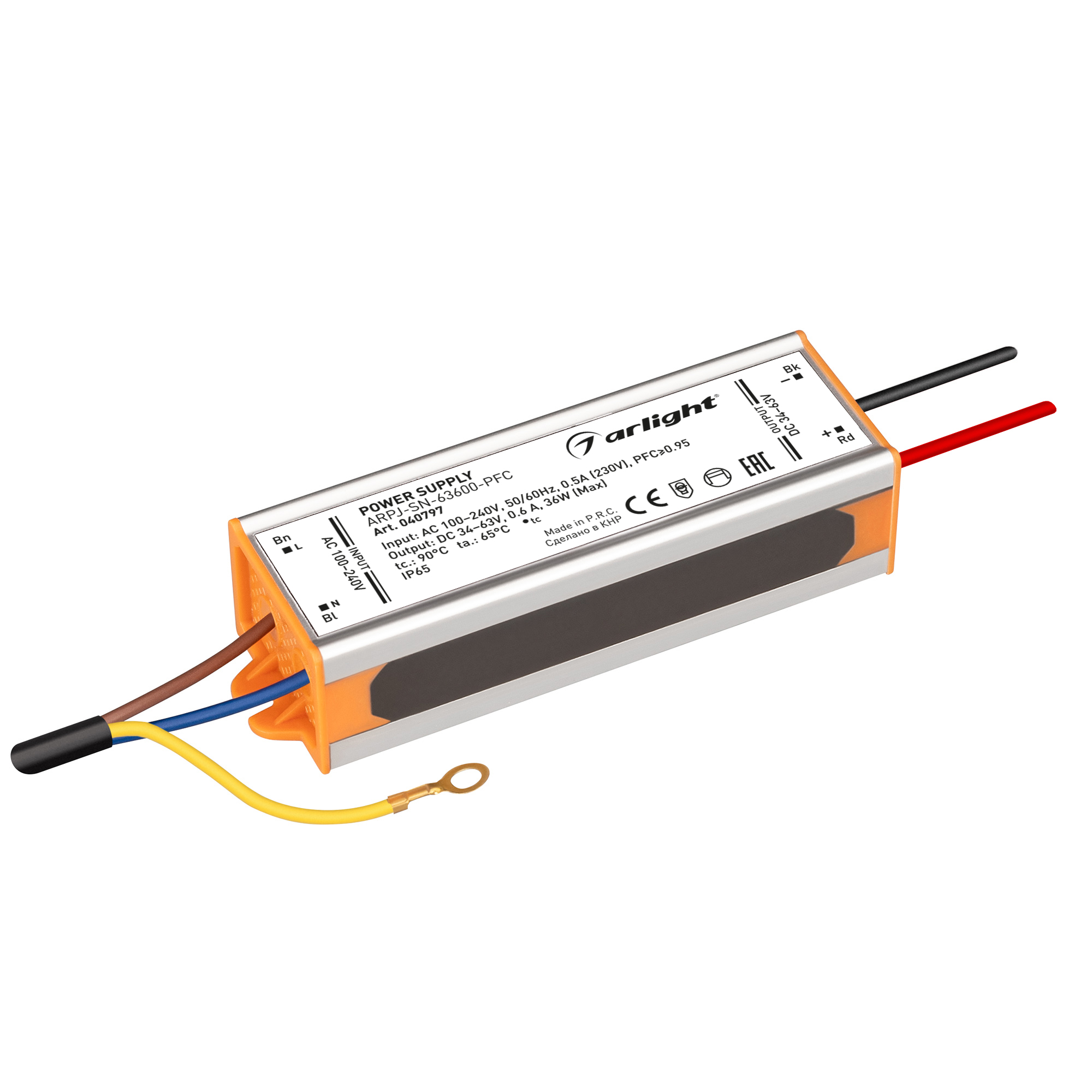 Блок питания ARPJ-SN-63600-PFC (36W, 34-63V, 600mA) 040797 - Arlight