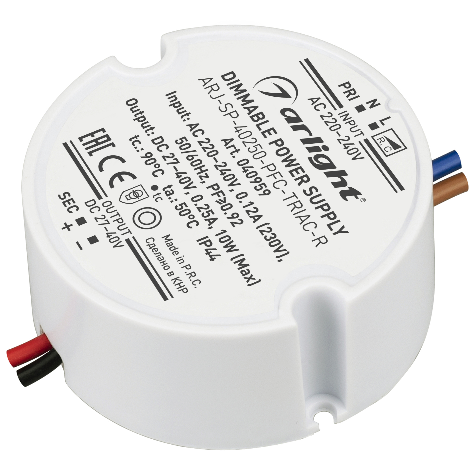 Блок питания ARJ-SP-40250-PFC-TRIAC-R (10W, 27-40V, 250mA) 040959 - Arlight