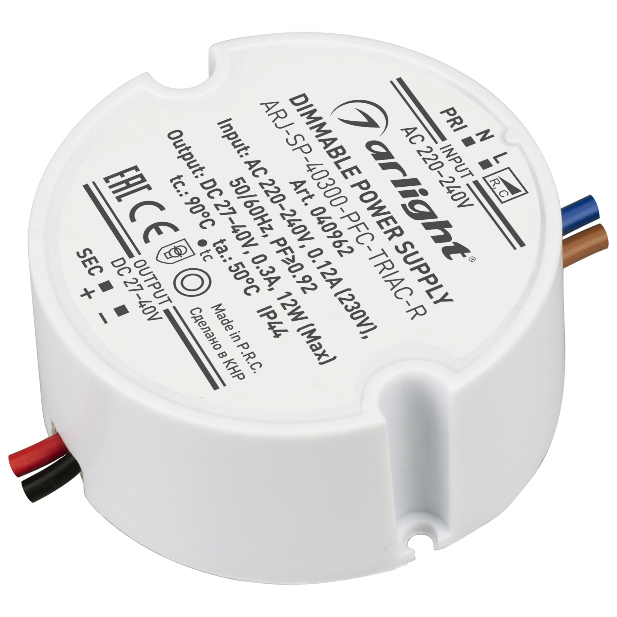 Блок питания ARJ-SP-40300-PFC-TRIAC-R (12W, 27-40V, 300mA) 040962 - Arlight