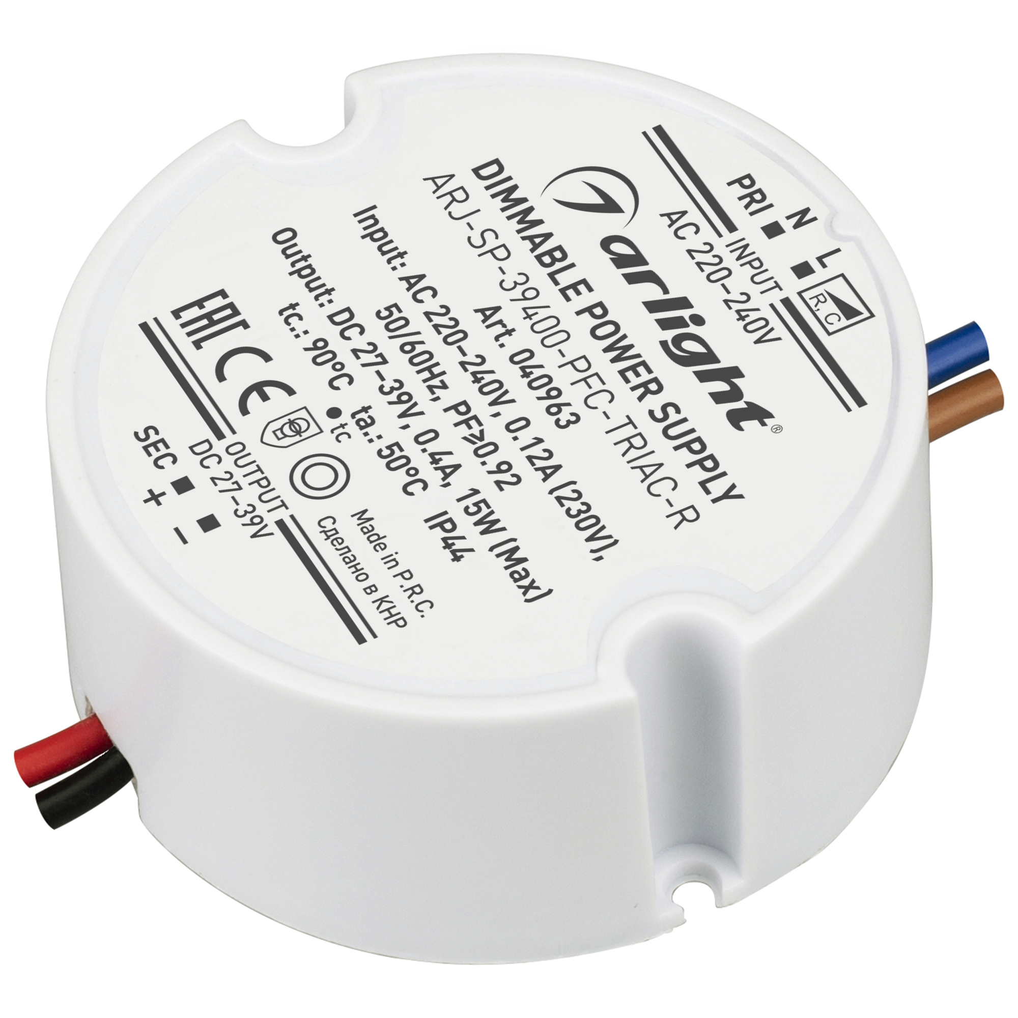 Блок питания ARJ-SP-39400-PFC-TRIAC-R (15W, 27-39V, 400mA) 040963 - Arlight