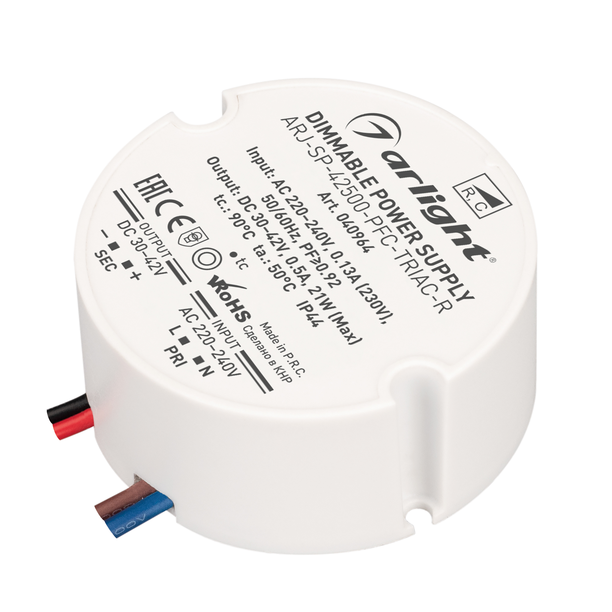 Блок питания ARJ-SP-42500-PFC-TRIAC-R (21W, 30-42V, 500mA) 040964 - Arlight