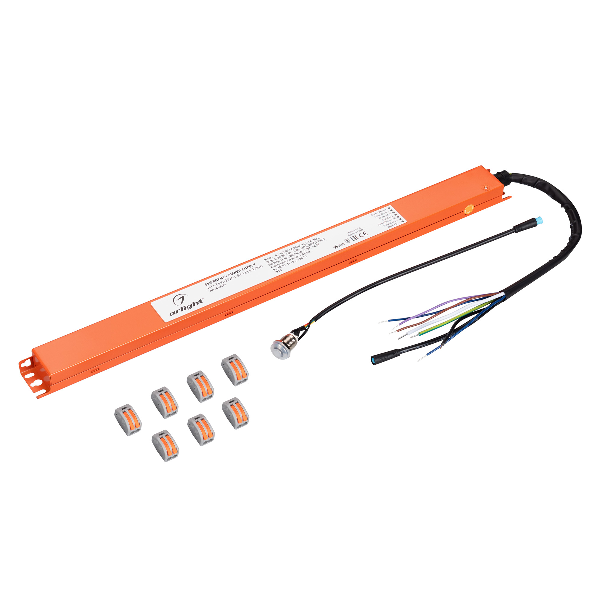 Блок аварийного питания ARJ-EMG-20W-1.5H-LiIon-LONG 043591 - Arlight