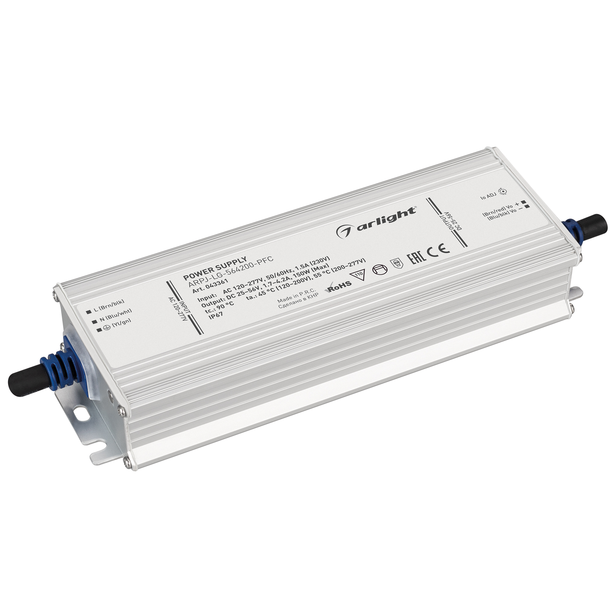 Блок питания ARPJ-LG-564200-PFC (150W, 25-56V, 1.7-4.2A) 043361 - Arlight