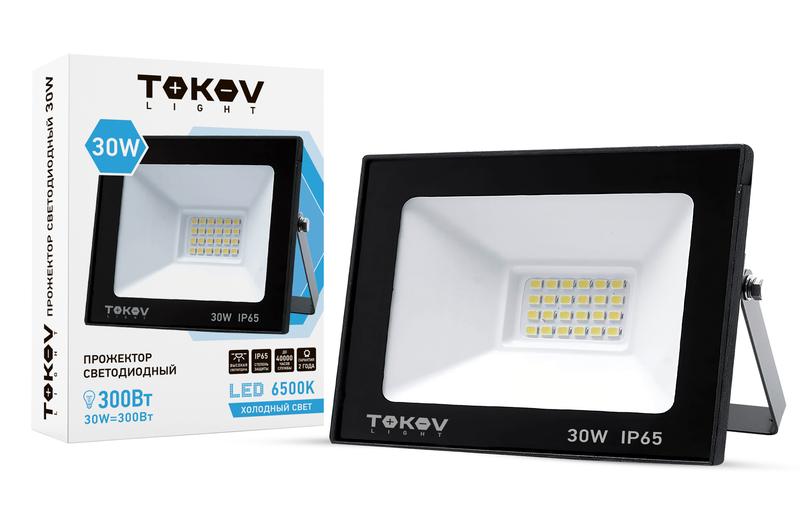 Прожектор светодиодный 30Вт 1700лм 6500К IP65 черн. (TKL) TKL-FL/LED-30-6.5K-IP65 - TOKOV ELECTRIC