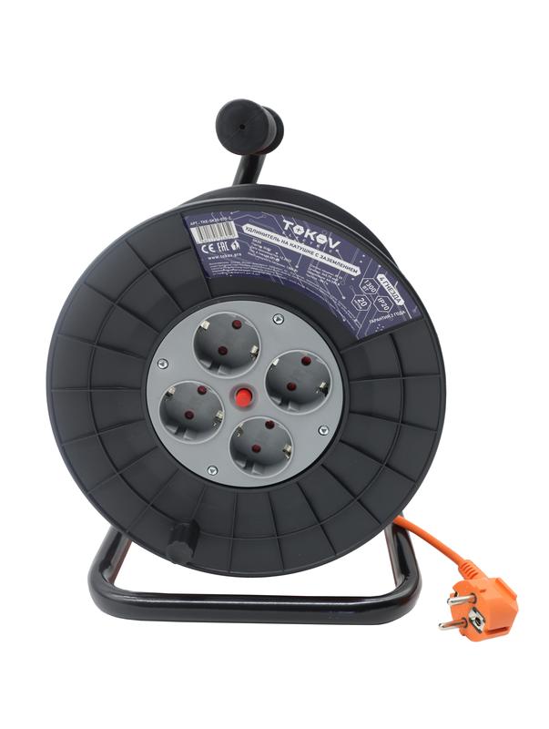 Удлинитель на катушке 4х20м с заземл. 6А IP20 3х0.75 TKE-SK20-075-Z - TOKOV ELECTRIC