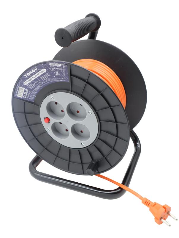 Удлинитель на катушке 4х20м без заземл. 6А IP20 2х0.75 TKE-SK20-075 - TOKOV ELECTRIC