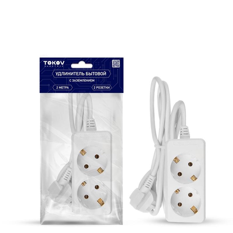 Удлинитель 2х1.5м с заземл. 10А 3х0.75 TKE-C01-BU2-1.5-075-Z - TOKOV ELECTRIC
