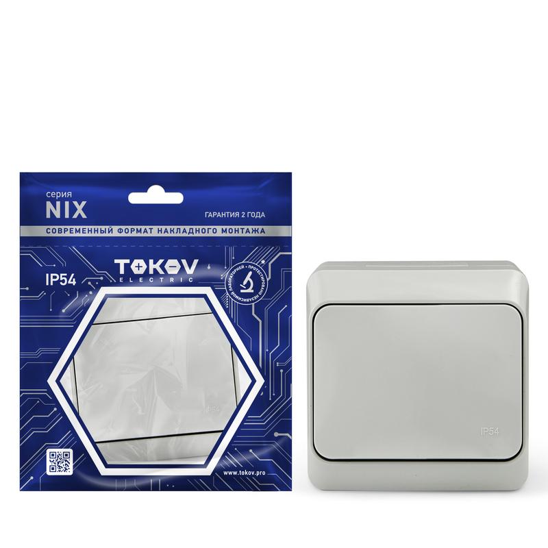 Переключатель 1-кл. ОП Nix 10A IP54 250В сер. TKE-NX-P1-C06-IP54 - TOKOV ELECTRIC