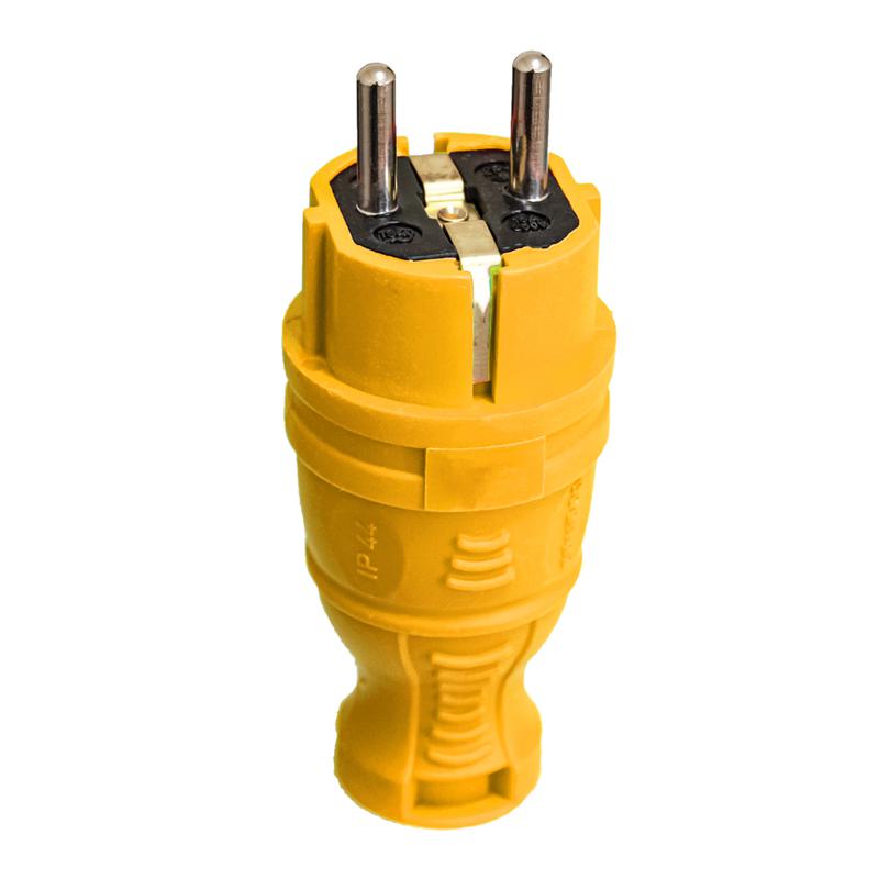 Вилка прямая с заземл. IP44 каучук желт. TOKOV TKE-C07-KV-Z - TOKOV ELECTRIC