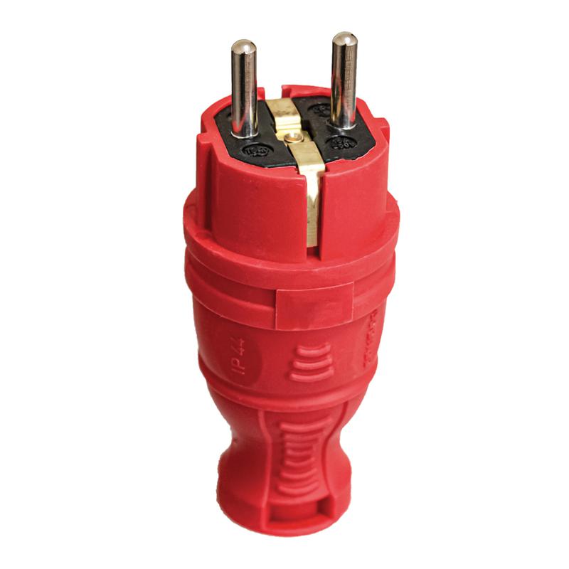 Вилка прямая с заземл. IP44 каучук красн. TOKOV TKE-C13-KV-Z - TOKOV ELECTRIC