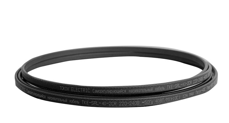 Кабель нагревательный саморег. 40Вт/м с экраном 16 AWG термопласт TKE-SRL-40-2CR - TOKOV ELECTRIC