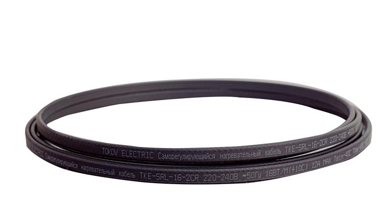 Кабель нагревательный саморег. 16Вт/м с экраном 16 AWG термопласт TKE-SRL-16-2CR - TOKOV ELECTRIC