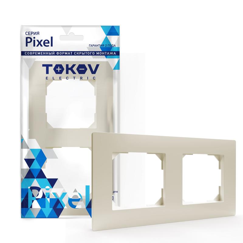 Рамка 2-м Pixel универс. беж. TKE-PX-RM2-C02 - TOKOV ELECTRIC