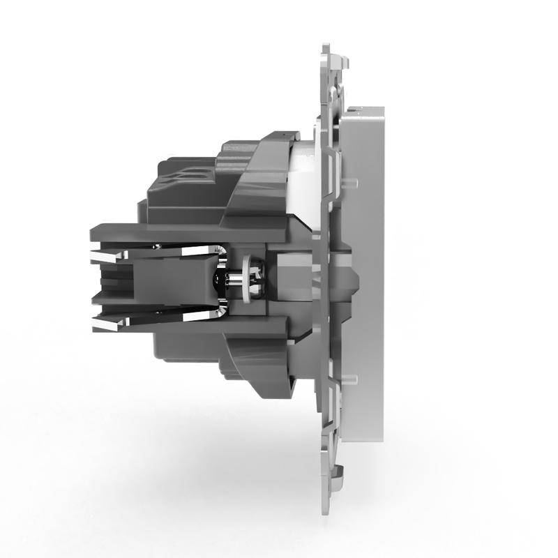 Розетка 1-м СП Pixel 16А IP20 с заземл. защ. шторки механизм алюм. TKE-PX-R1ZSF-C03 - TOKOV ELECTRIC