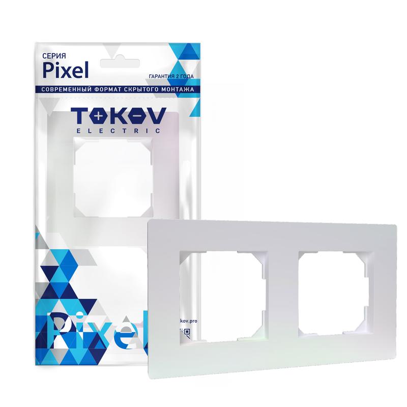 Рамка 2-м Pixel универс. перламутр. TKE-PX-RM2-C04 - TOKOV ELECTRIC