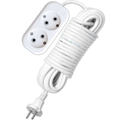 Удлинитель 2х10м без заземл. 10А IP20 Е-202 ПВС 2х1 АБС-пластик 9634265 - UNIVersal