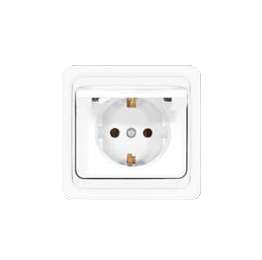 Розетка 1-м СП Валери 16А IP20 с заземл. с крышкой бел. В0029 - UNIVersal