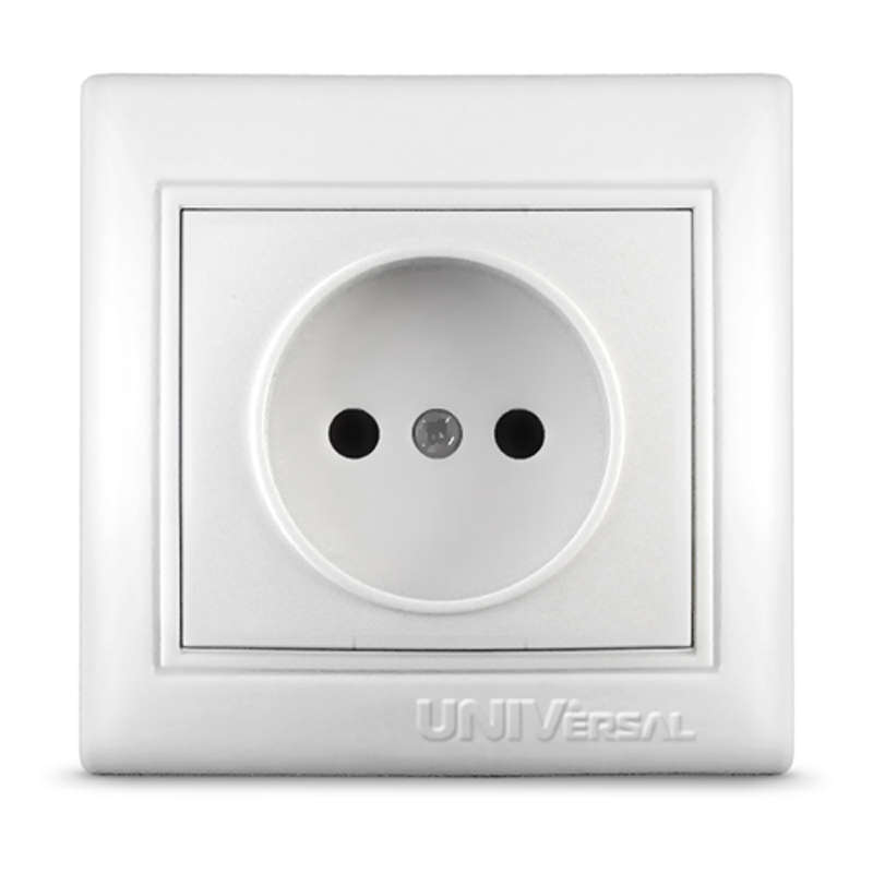 Розетка 1-м СП Севиль 16А IP20 без заземл. бел. С0022 - UNIVersal