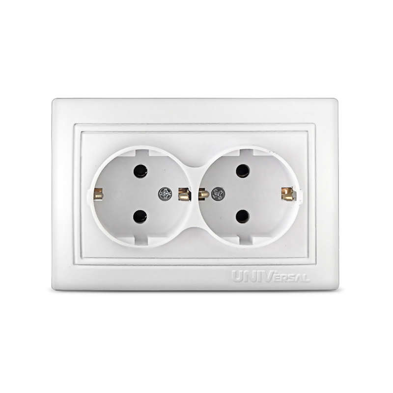 Розетка 2-м СП Севиль 16А IP20 с заземл. бел. С0128 - UNIVersal