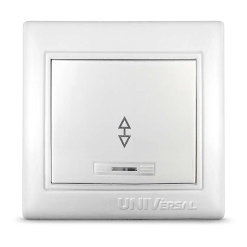 Переключатель проходной 1-кл. СП Севиль 10А IP20 с подсветкой бел. С0125 - UNIVersal
