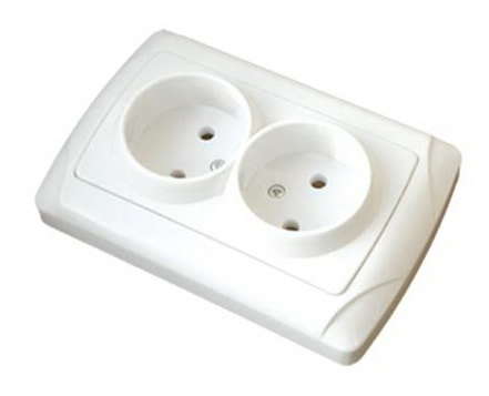 Розетка 2-м СП Маргарита 16А IP20 без заземл. бел. М0102 - UNIVersal