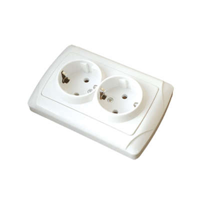 Розетка 2-м СП Маргарита 16А IP20 с заземл. бел. М0128 - UNIVersal