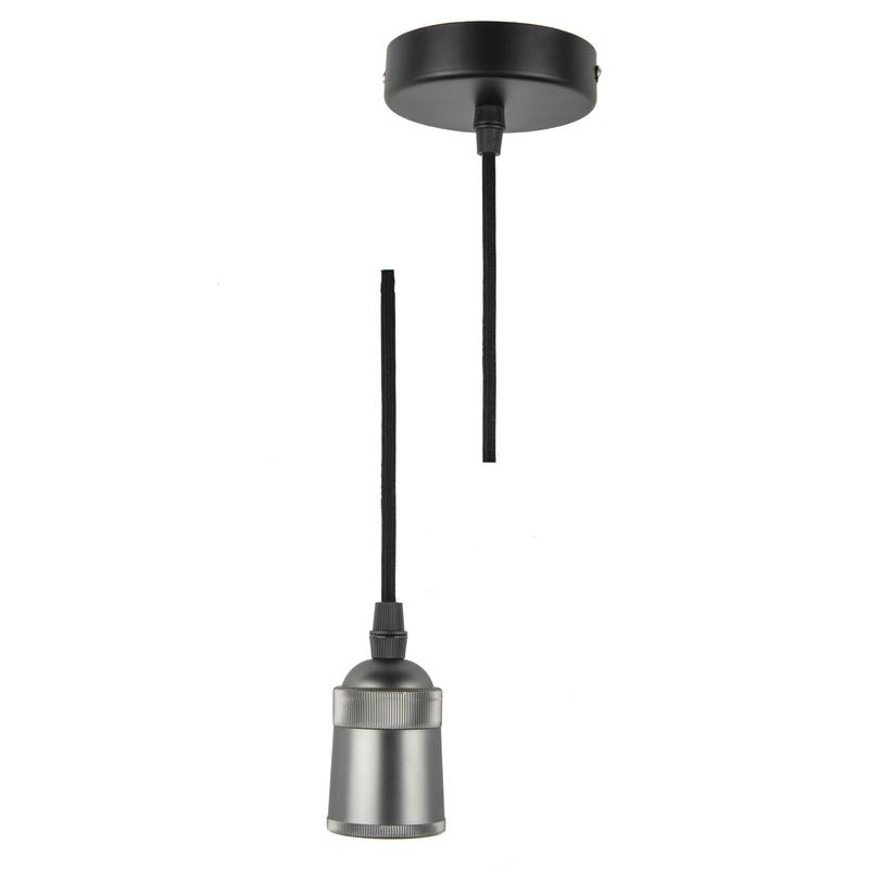 Патрон декоративный DLC-T-S31/E27 TS/1M/BL PEARL BLACK Techno провод 1м и крепление алюм. Uniel UL-00005287 - Uniel