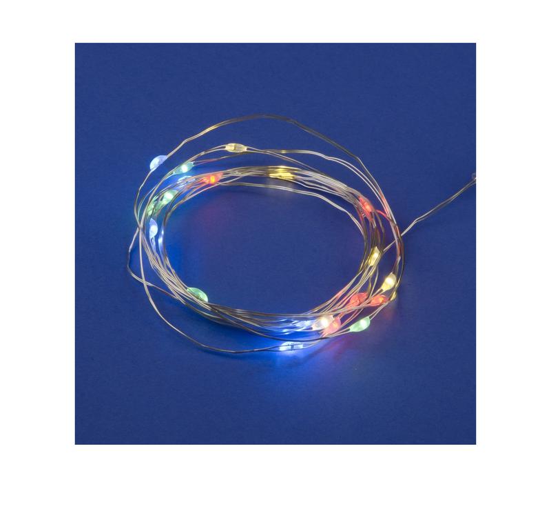 Гирлянда LED на батарейках ULD-S0200-020/DTB/3AA/RC RGB IP20 DEW 3AA (не в/к) "Роса" 2м 20 диодов RGB свет пульт ДУ (в/к) Uniel UL-00007247 - Uniel