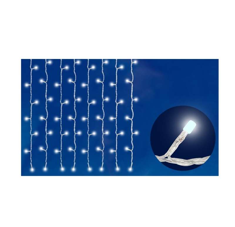 Гирлянда занавес светодиод. ULD-C1515-160/DTA WHITE IP20 с контроллером 160led 1.5х1.5м прозр. бел. UNIEL 06738 - Uniel